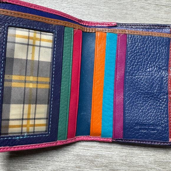 Firenze Wallet Vera Pelle Bi-Fold Multicolor Horse Bit Closure Genuine Leather - Picture 2 of 10